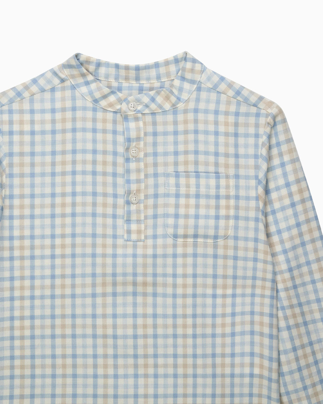 Chelsea Clothing Company Shirt Oscar Shirt in Pale Blue/Oatmeal Check