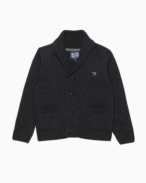 Stanley Shawl Collar Cardigan in Charcoal