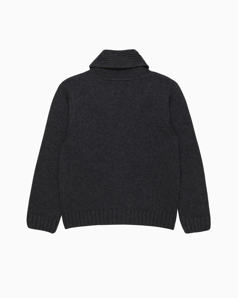 Stanley Shawl Collar Cardigan in Charcoal