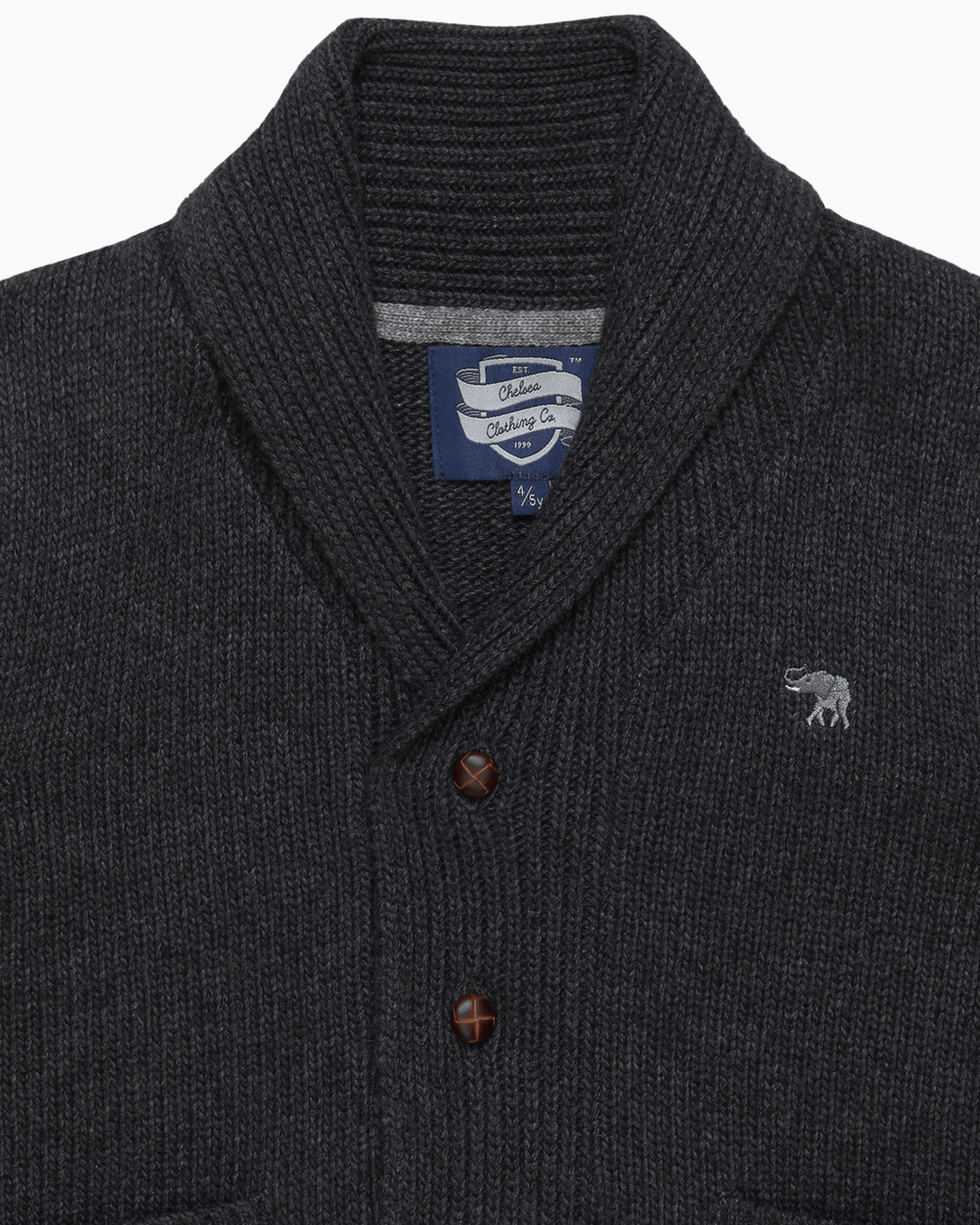 Chelsea Clothing Company Cardigan Stanley Shawl Collar Cardigan in Charcoal