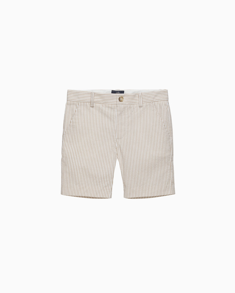Theo Tailored Shorts in Oatmeal Stripe