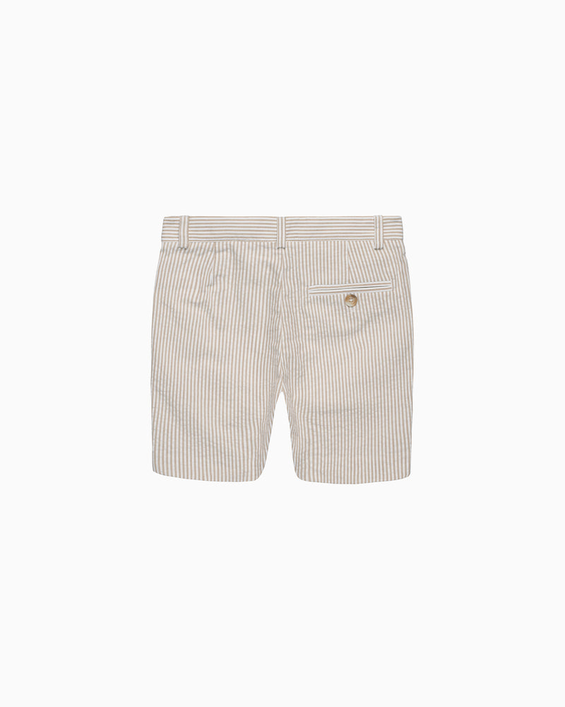 Theo Tailored Shorts in Oatmeal Stripe