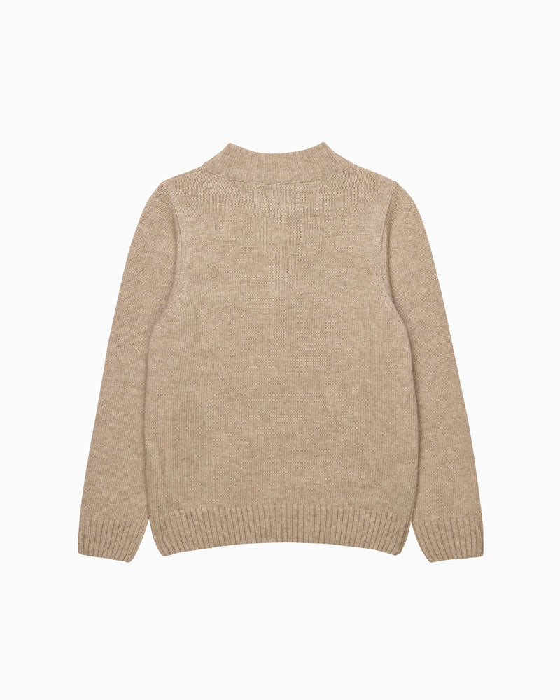 Chelsea Clothing Company Jumper Sebastian Car Half Zip Jumper in Oatmeal