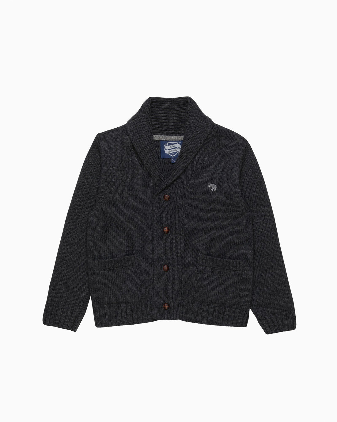 Chelsea Clothing Company Cardigan Stanley Shawl Collar Cardigan in Charcoal