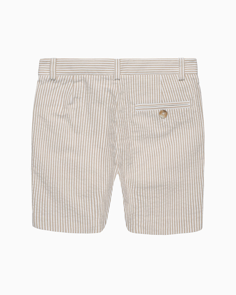 Theo Tailored Shorts in Oatmeal Stripe