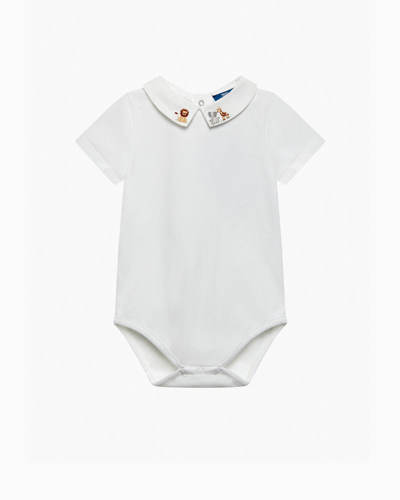 Baby Short-Sleeved Monty Bodysuit in Augustus Lion & Friends