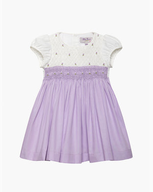 Baby Rose Hand Smocked Dress in Lilac