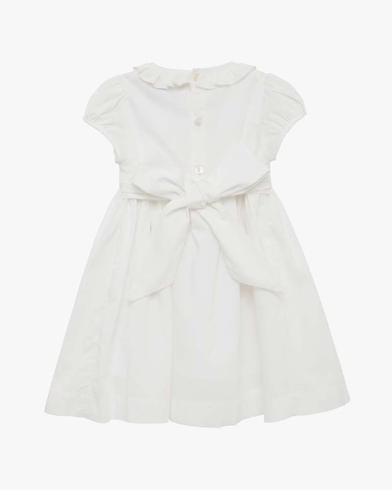 Baby Willow Rose Hand Smocked Dress in White