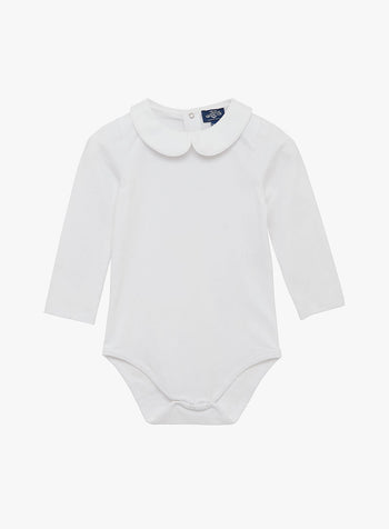 Baby Long Sleeved Milo Bodysuit in White