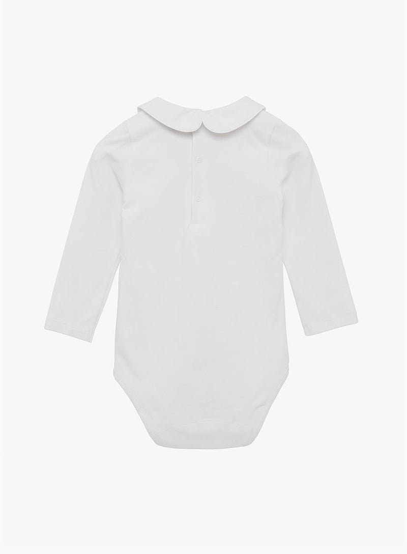 Baby Long Sleeved Milo Bodysuit in White