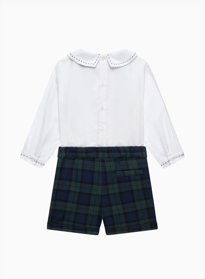 The Rupert Set in White/Navy Plaid