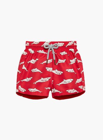Baby Swimshorts in Red Shark
