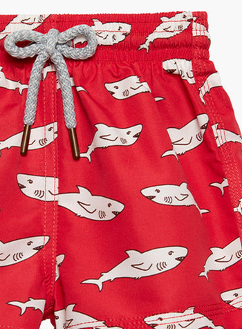 Baby Swimshorts in Red Shark