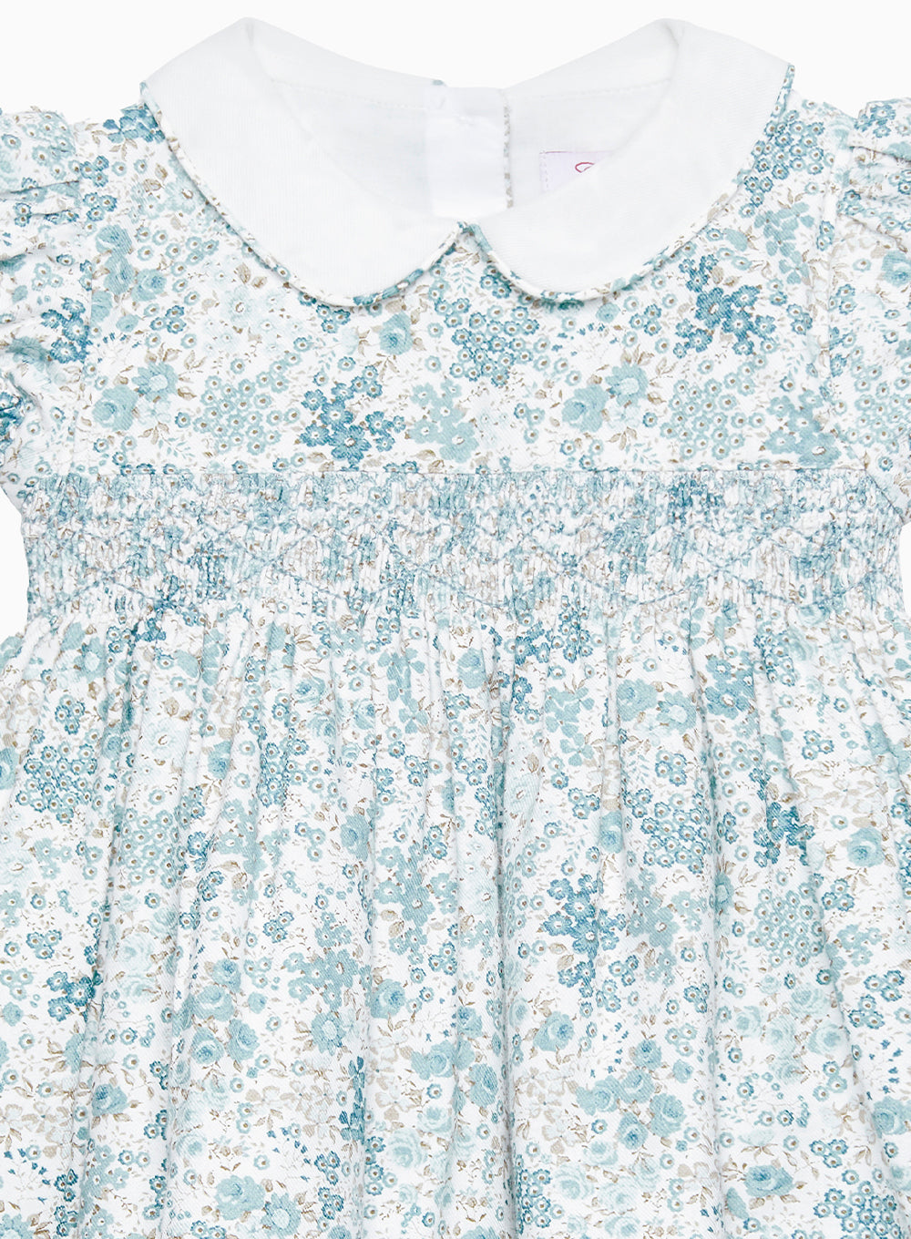 Little Arabella Bloom Smocked Dress in Sea Blue Floral
