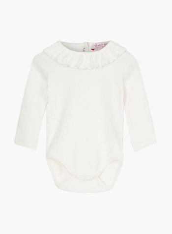 Baby Long Sleeved Grace Willow Bodysuit in Winter White