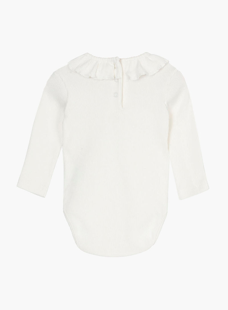 Baby Long Sleeved Grace Willow Bodysuit in Winter White