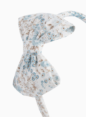 Big Bow Alice Band in Sea Blue Floral