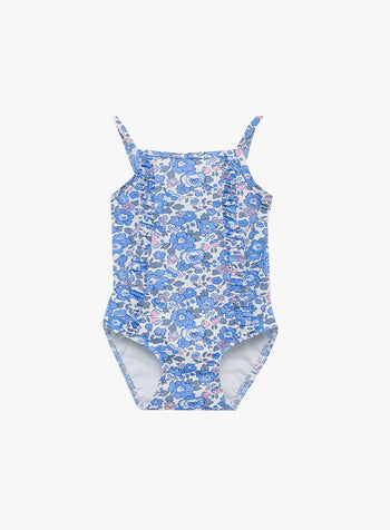 Baby Frill Swimsuit in Blue Betsy