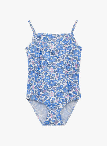 Frill Swimsuit in Blue Betsy