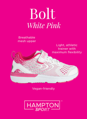 Hampton Sport Bolt Sneakers in White/Pink