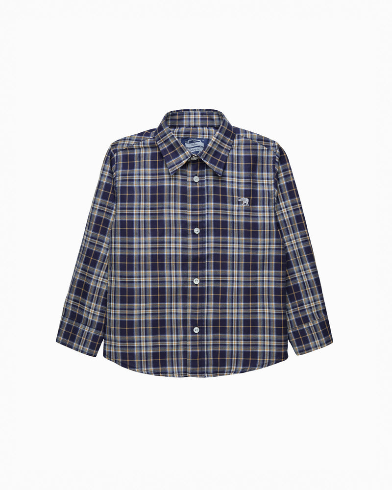 Oliver Shirt in Navy/ Camel Check