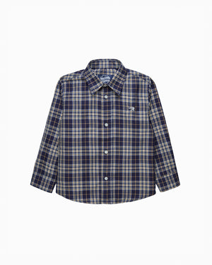 Oliver Shirt in Navy/ Camel Check