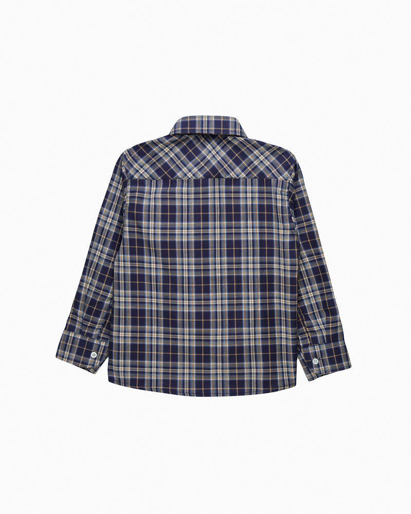 Oliver Shirt in Navy/ Camel Check