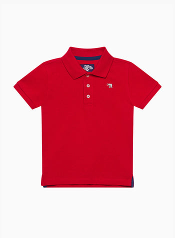 Harry Piqué Polo in Red
