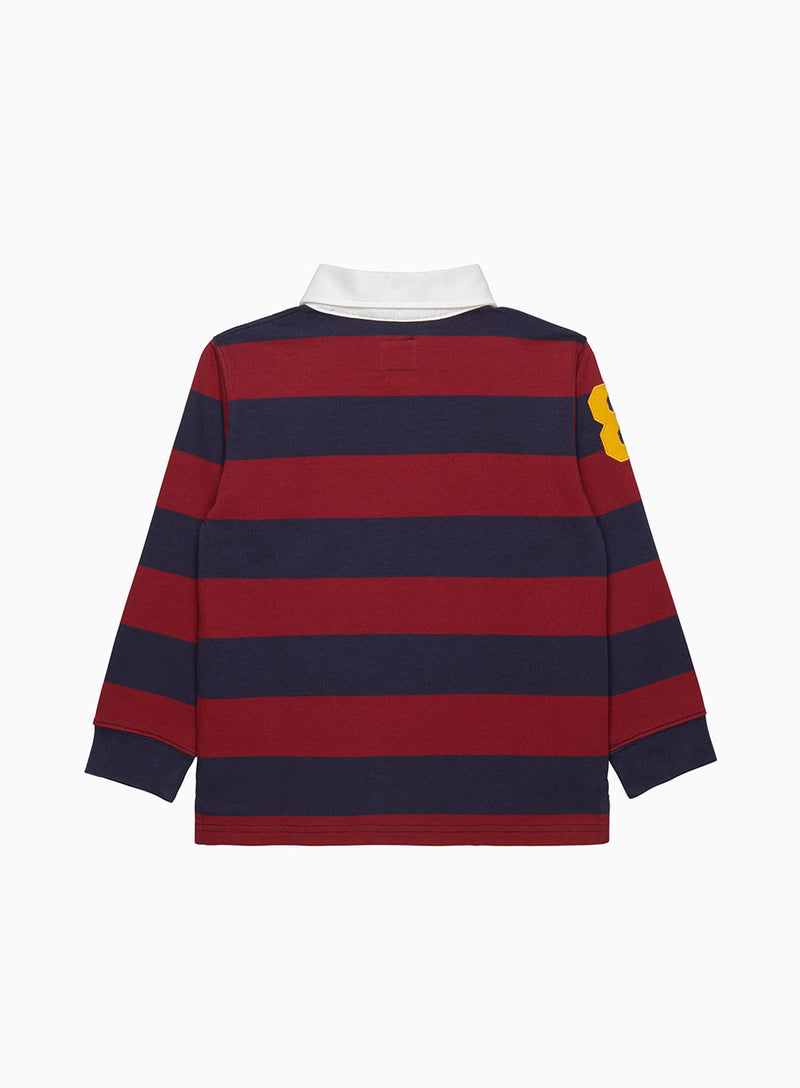 Nicholas Rugby Shirt in Navy/Red Stripes