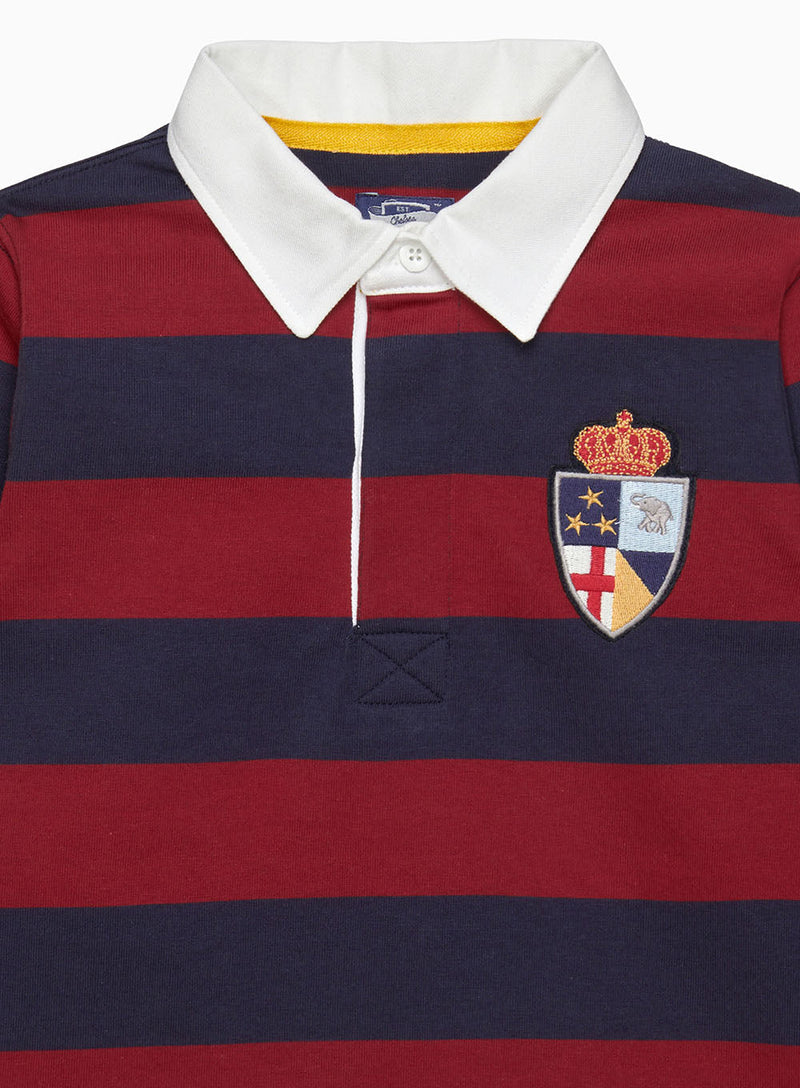 Nicholas Rugby Shirt in Navy/Red Stripes