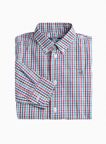 Thomas Brown Shirt Thomas Shirt in Burgundy Check