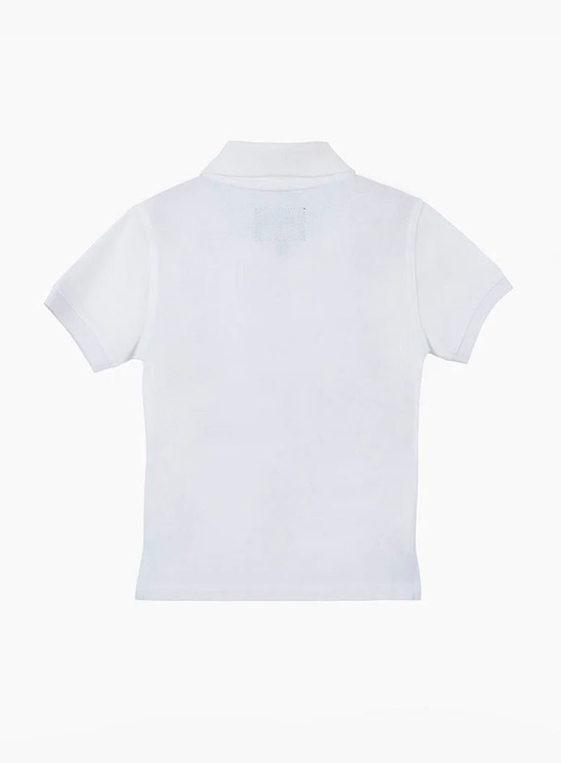 Harry Piqué Polo in White