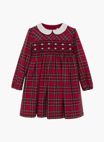 Charlotte Smocked Dress in Red Plaid