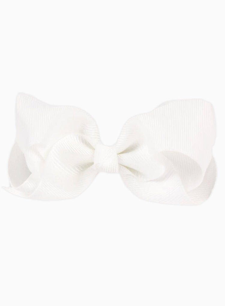 Extra Large Bow Hair Clip in White