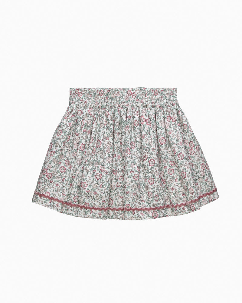 Arabella Floral Ric-Rac Skirt in Pink