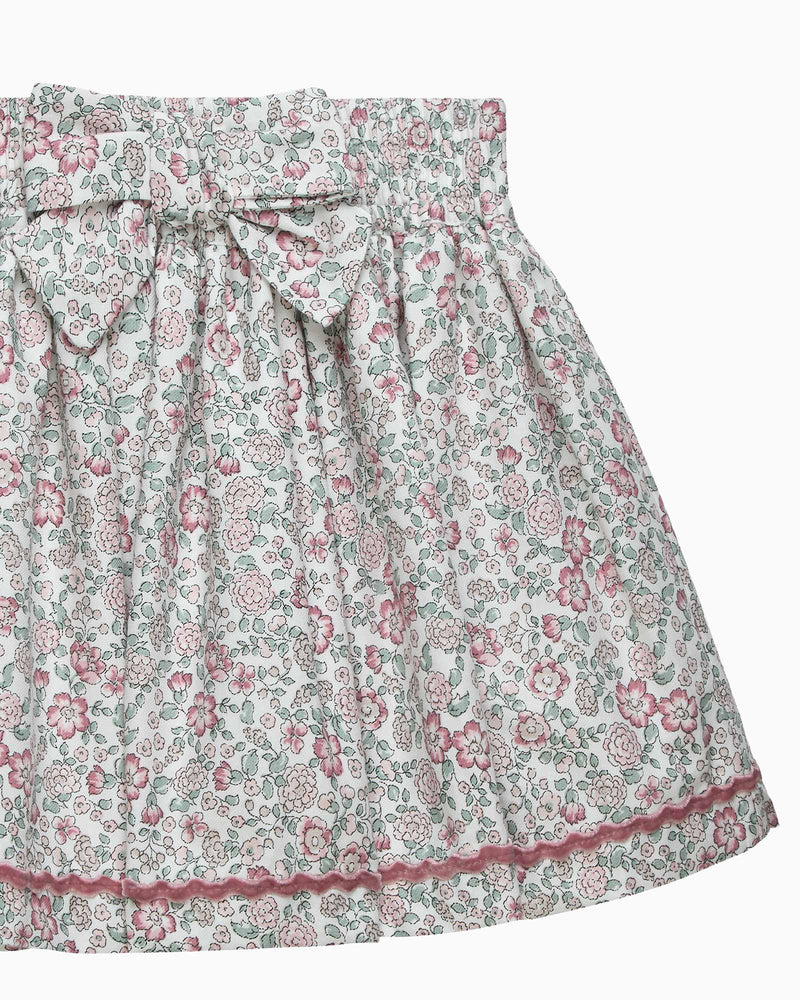 Arabella Floral Ric-Rac Skirt in Pink