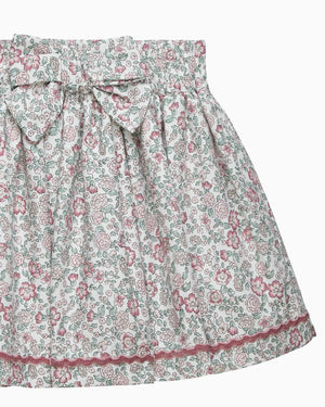 Arabella Floral Ric-Rac Skirt in Pink