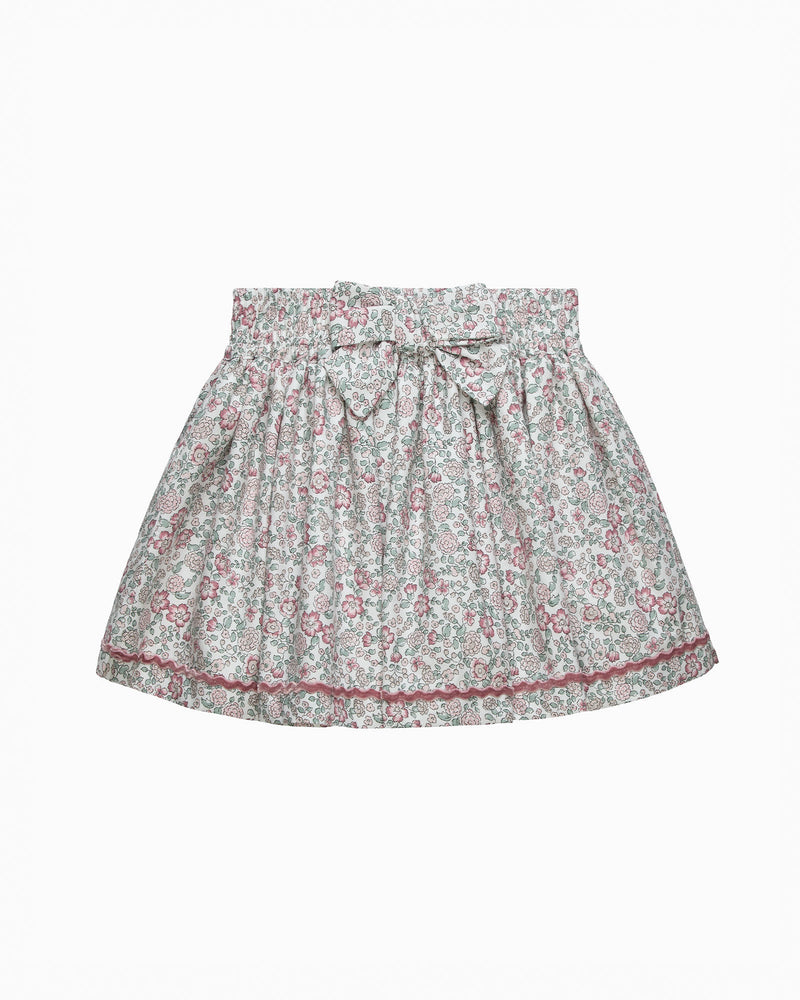 Arabella Floral Ric-Rac Skirt in Pink