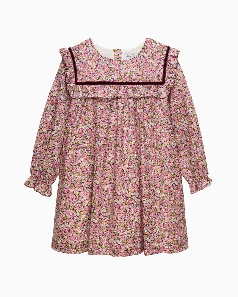 Lily Rose Dress Floral Ruffle Dress in Chive