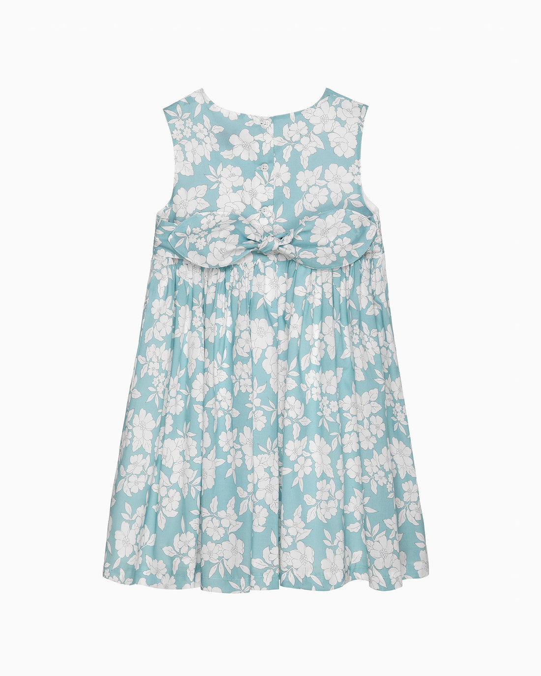 Confiture Dress Molly Smocked Pinafore in Teal Floral
