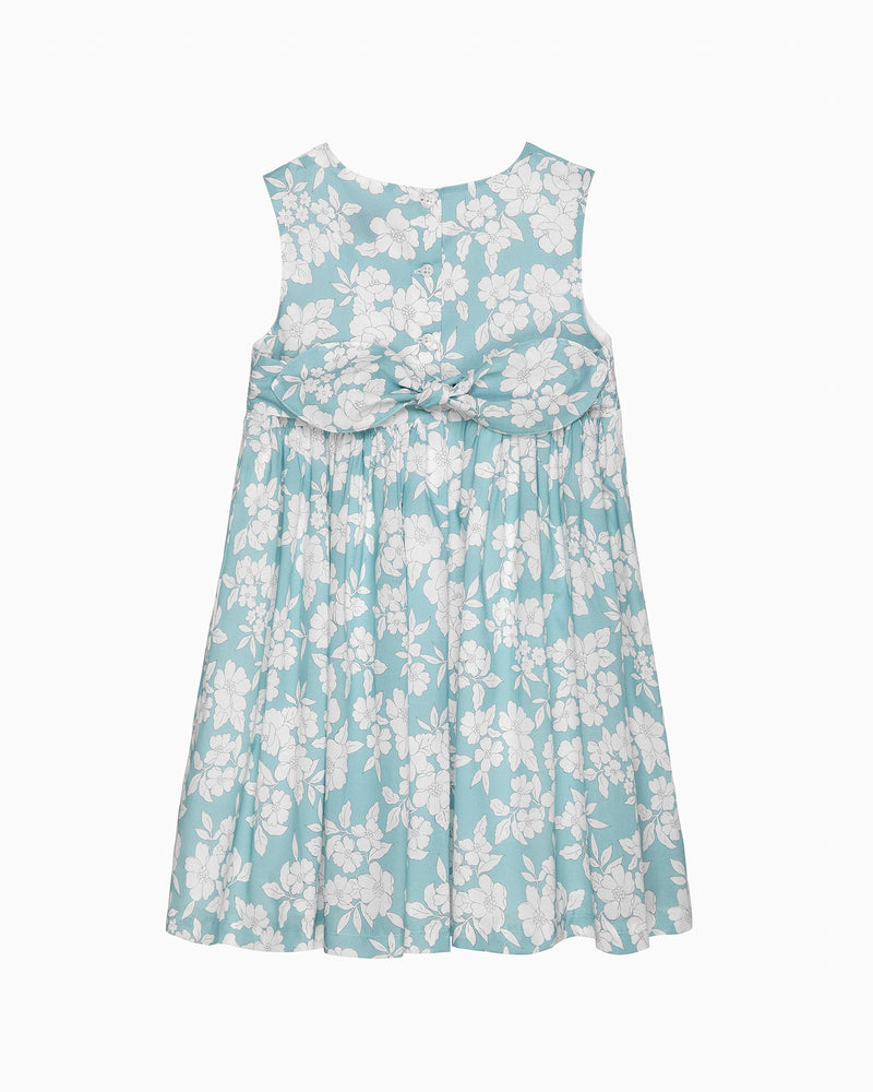 Confiture Dress Molly Smocked Pinafore in Teal Floral