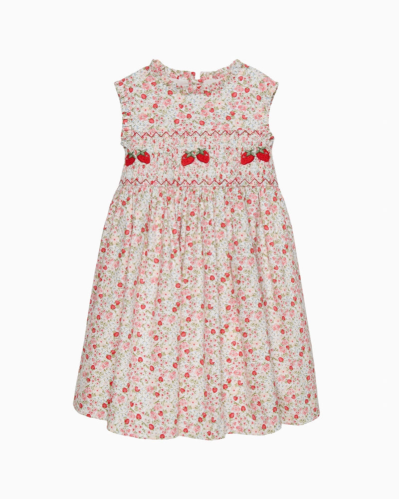 red floral smocked dress Floral Smocked Dress, Red XS