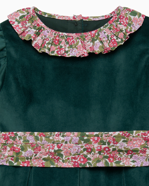 Velvet Party Dress in Red Hedgerow