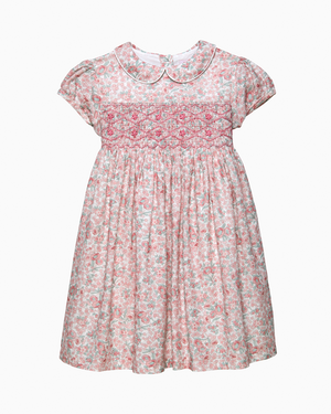 Arabella Floral Smocked Dress in Pink
