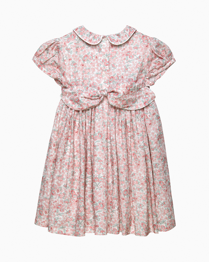 Arabella Floral Smocked Dress in Pink