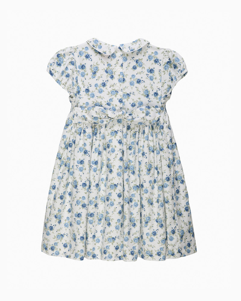 Arabella Rose Floral Smocked Dress in Blue