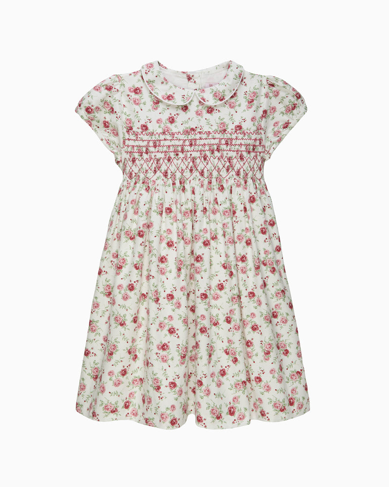 Arabella Rose Floral Smocked Dress in Pink