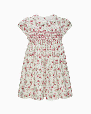 Arabella Rose Floral Smocked Dress in Pink