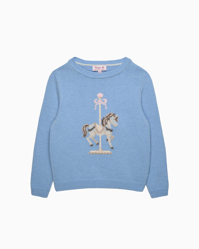 Carousel Horse sweater in Blue