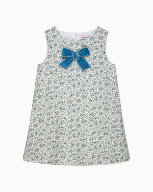 Confiture Dress Cord Ditsy Floral Pinafore in Blue